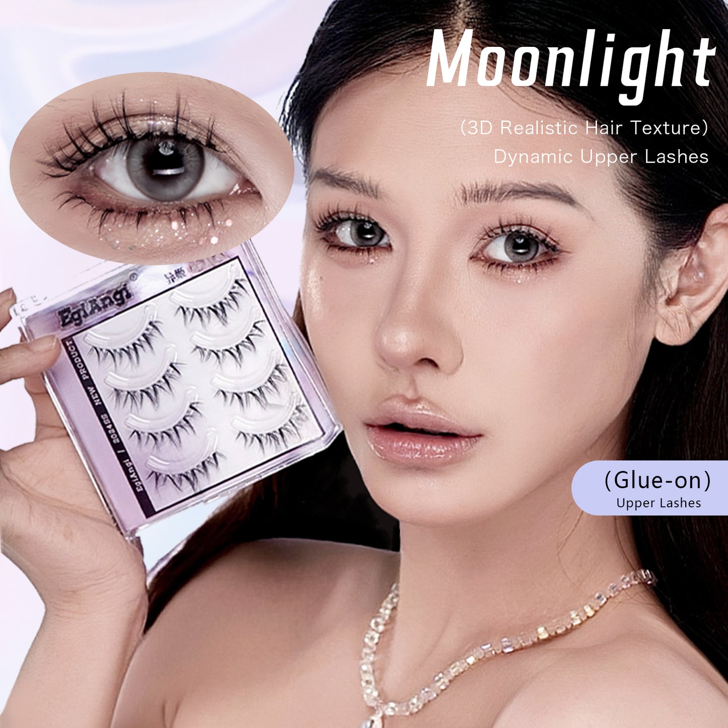 "Moonlight" 3D Realistic Glue-on Upper Lashes