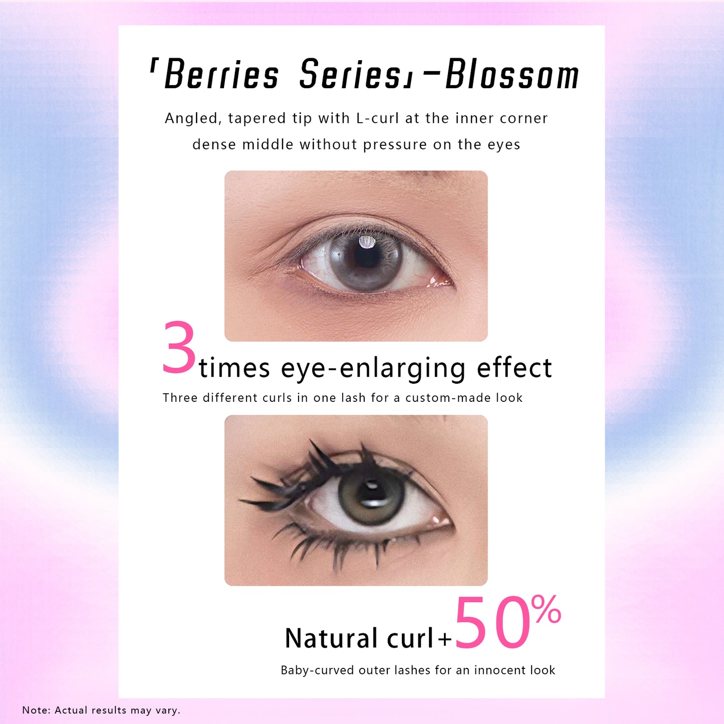"Blossom" Angled Multi-Curl Glue-on Upper Lashes