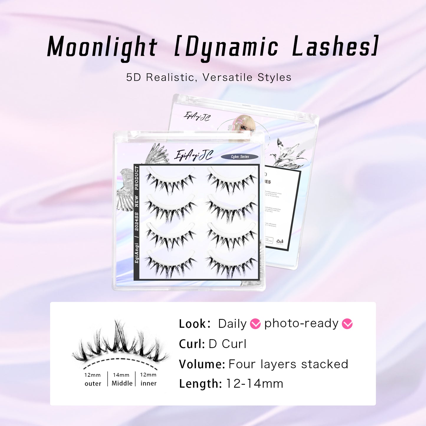 "Moonlight" 3D Realistic Glue-on Upper Lashes