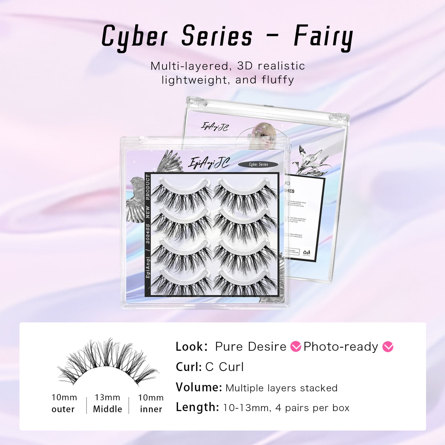 “Fairy” Natural Fluffy Glue-on Upper Lashes