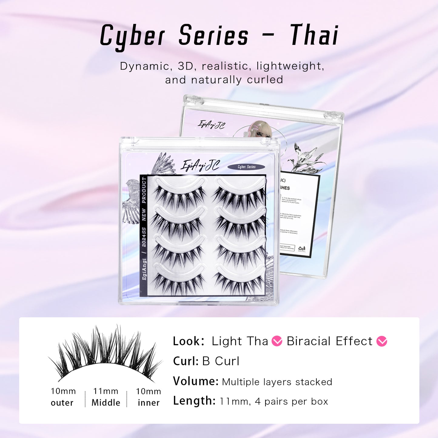 "Thai" Natural Hair Flow Glue-on Upper Lashes