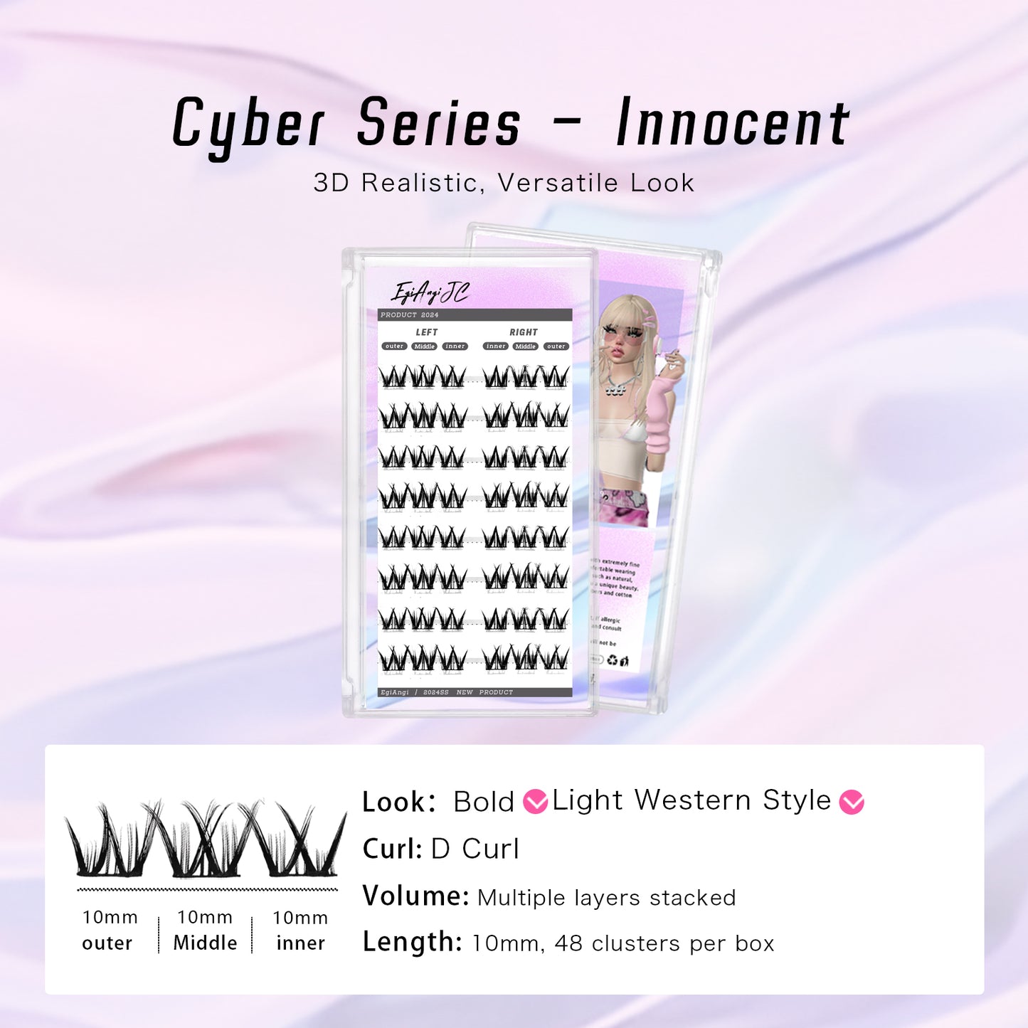 "Innocent" Double V Glue-on Upper Lashes