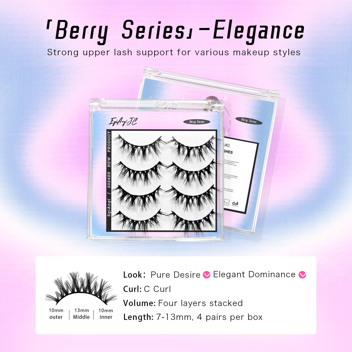 “Elegance" 3D Multi-layer Glue-on Upper Lashes