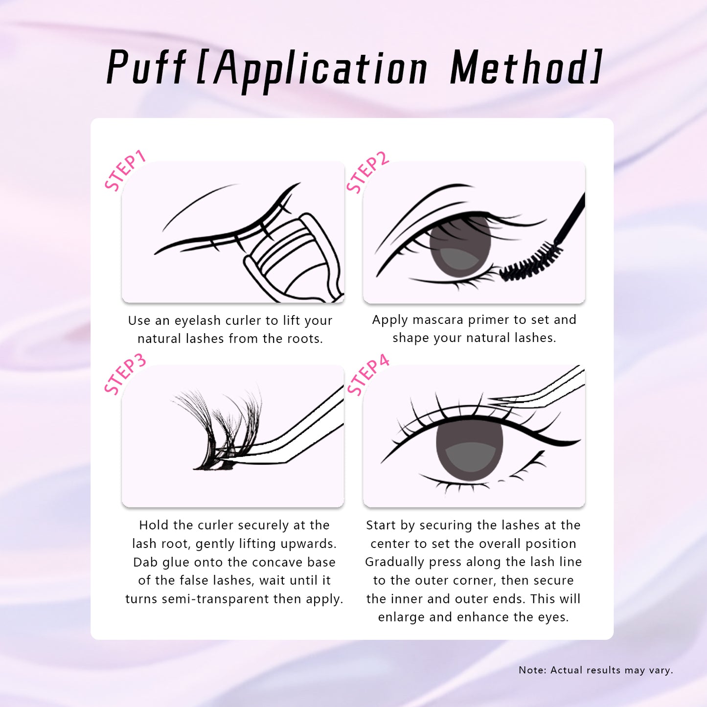 "Puff" W-shaped Volume Glue-on Upper Lashes