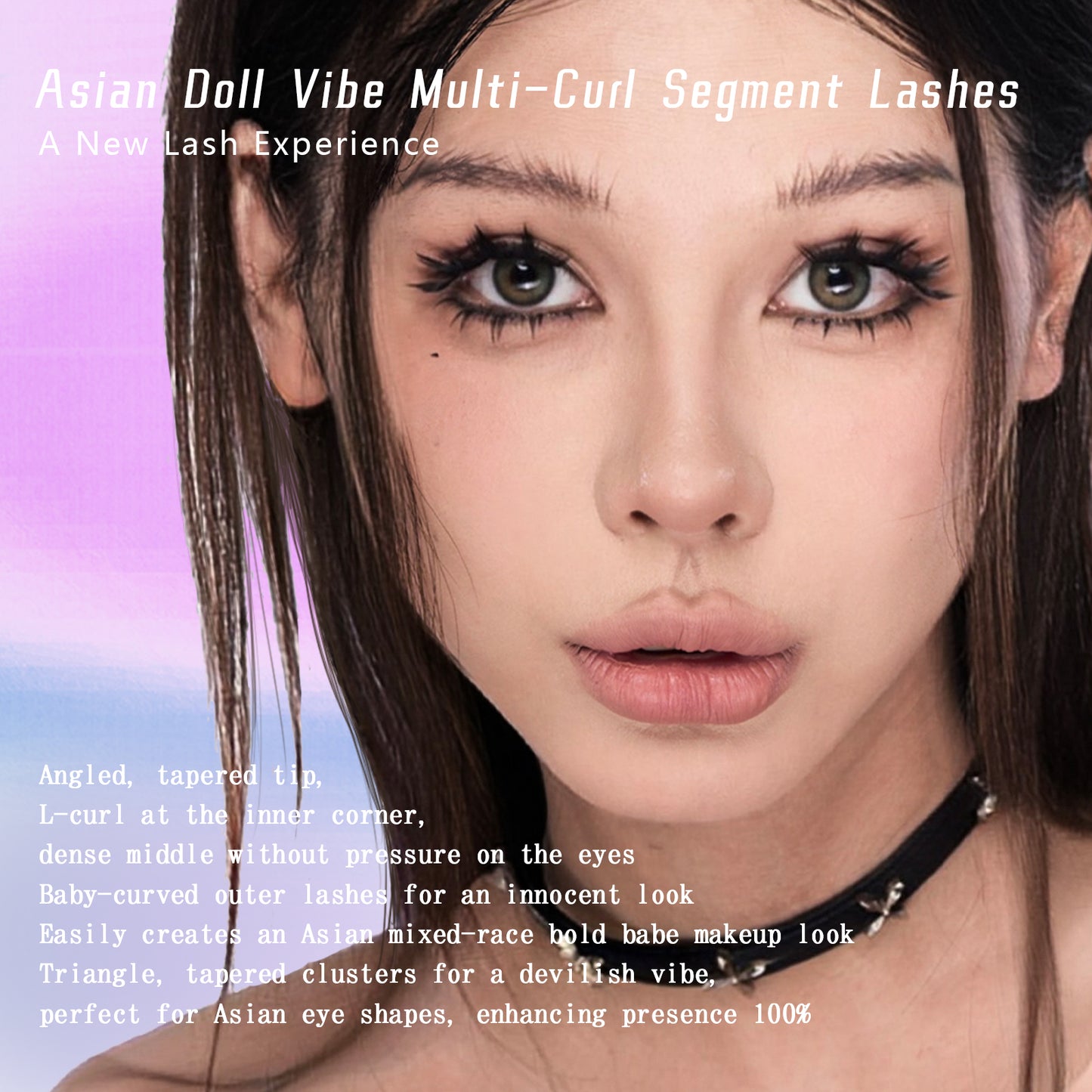 "Blossom" Angled Multi-Curl Glue-on Upper Lashes